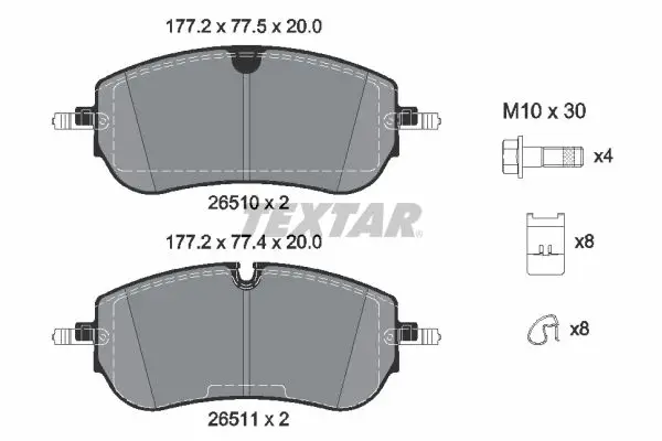TEXTAR 2651001 - Bremsbelagsatz, Scheibenbremse - Q+ Markenware