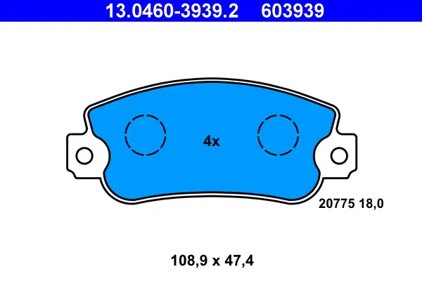 ATE 13.0460-3939.2 - Bremsbelagsatz, Scheibenbremse Sale