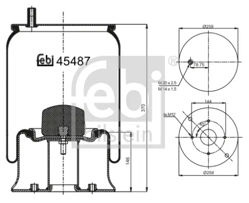 FEBI BILSTEIN 45487 - Federbalg, Luftfederung Sichere Zahlung