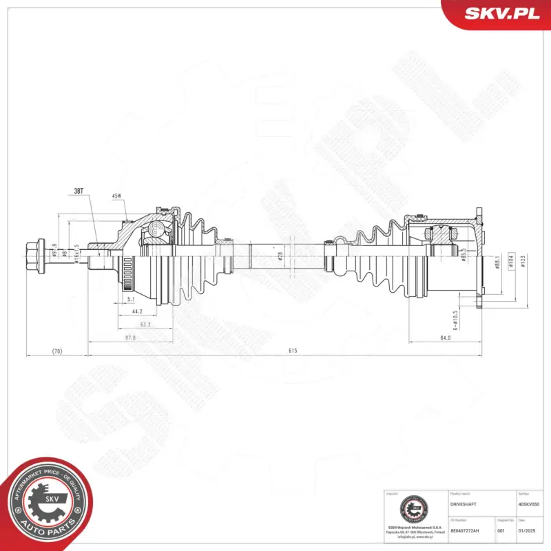 Expressversand ESEN SKV 40SKV050 - Antriebswelle