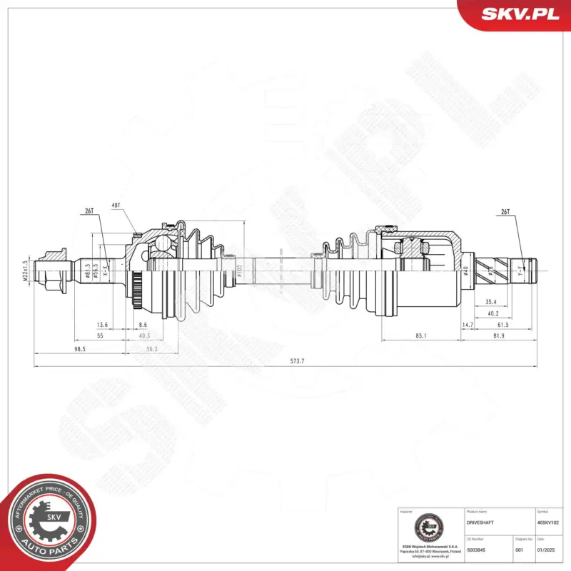 ESEN SKV 40SKV102 - Antriebswelle Markenprodukt