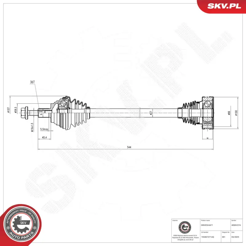 ESEN SKV 40SKV274 - Antriebswelle Bestseller