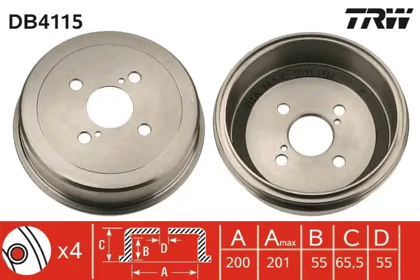 Angebot TRW DB4115 - Bremstrommel