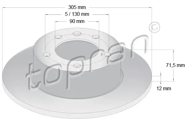 Schnäppchen TOPRAN 208 236 - Bremsscheibe