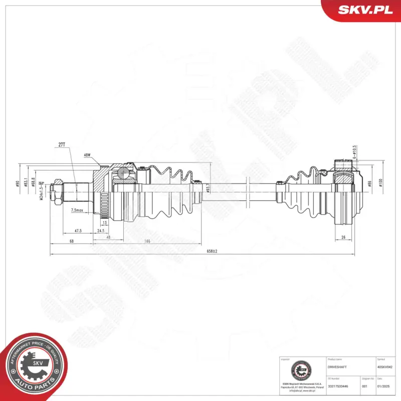 ESEN SKV 40SKV042 - Antriebswelle Wochenendangebot