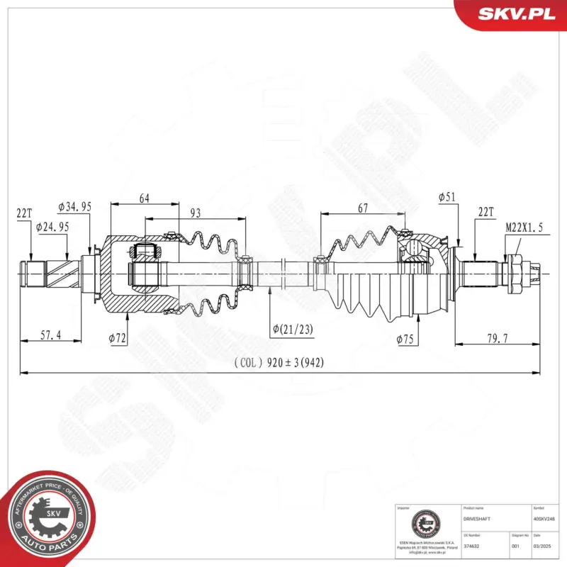 ESEN SKV 40SKV248 - Antriebswelle Aktuell
