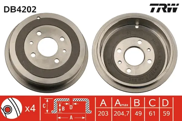 Heißes Angebot TRW DB4202 - Bremstrommel