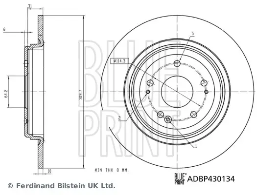 Kracherpreis BLUE PRINT ADBP430134 - Bremsscheibe