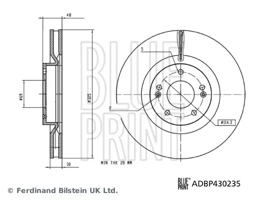BLUE PRINT ADBP430235 - Bremsscheibe Versand Am Gleichen Tag