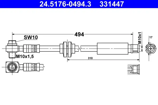 Mega-Angebot ATE 24.5176-0494.3 - Bremsschlauch