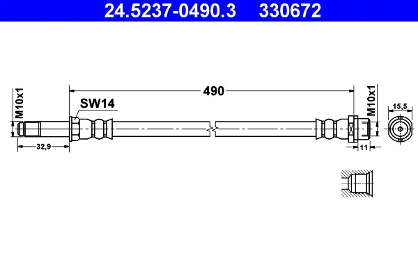 Schneller Versand ATE 24.5237-0490.3 - Bremsschlauch
