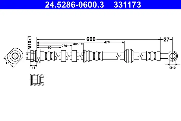 ATE 24.5286-0600.3 - Bremsschlauch Expressversand