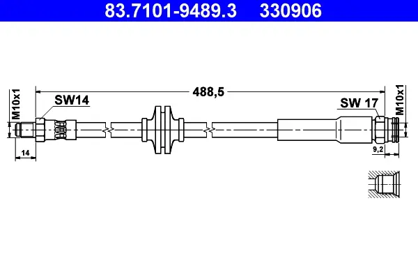 Sofort Bestellen ATE 83.7101-9489.3 - Bremsschlauch
