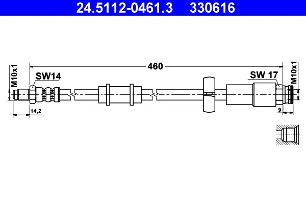 Top-Seller ATE 24.5112-0461.3 - Bremsschlauch