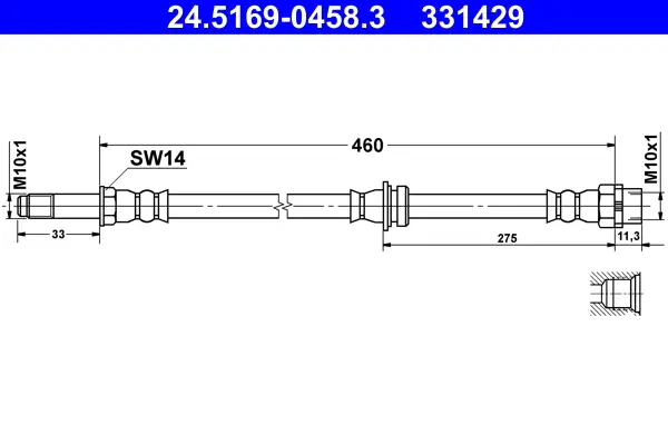 ATE 24.5169-0458.3 - Bremsschlauch Bestseller