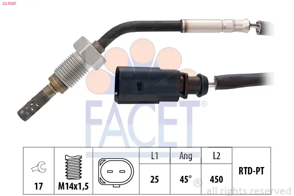 FACET 22.0287 - Sensor, Abgastemperatur Echt