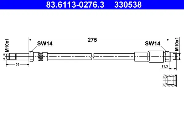 ATE 83.6113-0276.3 - Bremsschlauch Expressversand
