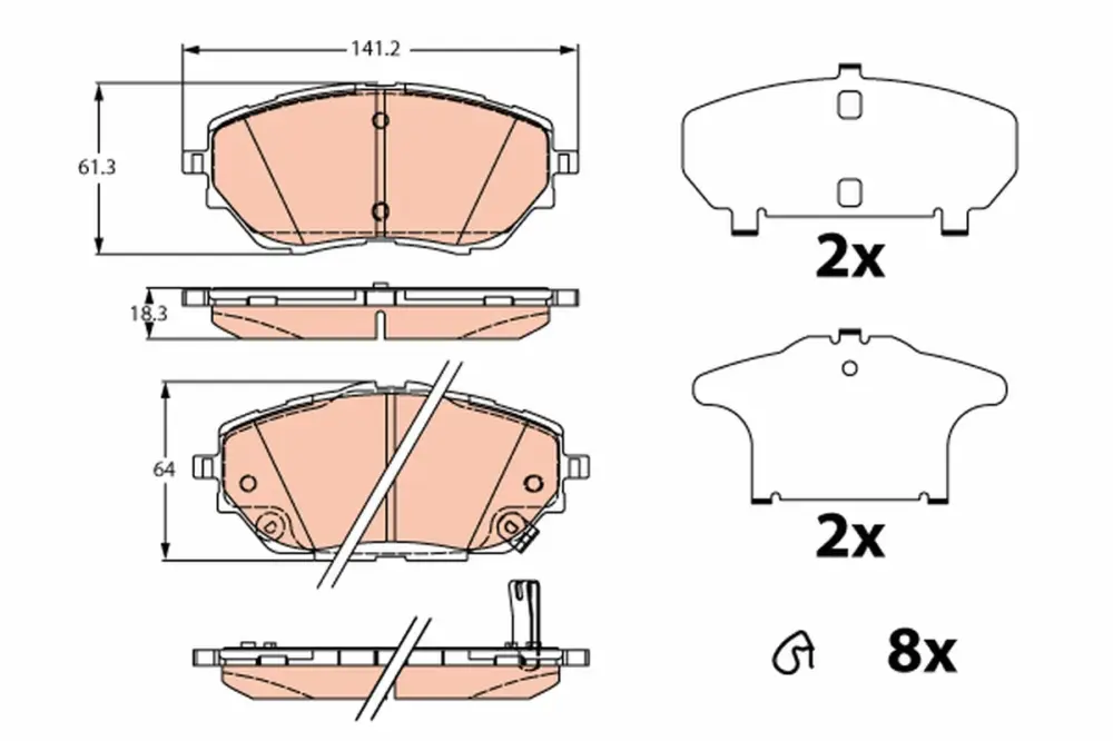 Schneller Versand TRW GDB2290 - Bremsbelagsatz, Scheibenbremse