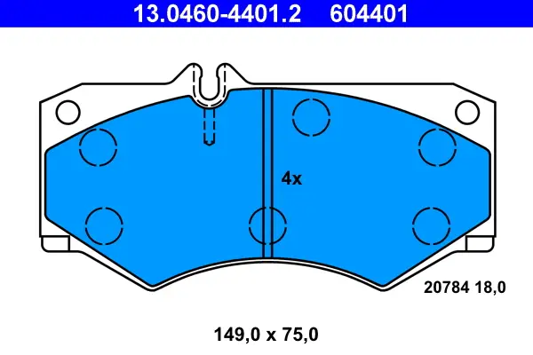 ATE 13.0460-4401.2 - Bremsbelagsatz, Scheibenbremse Neu
