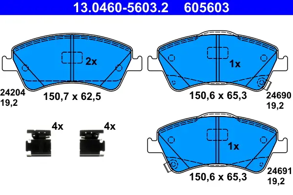 Neue Ware ATE 13.0460-5603.2 - Bremsbelagsatz, Scheibenbremse