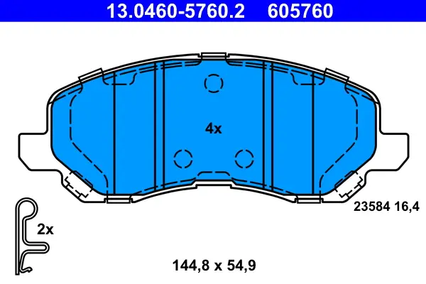 Neue Ware ATE 13.0460-5760.2 - Bremsbelagsatz, Scheibenbremse