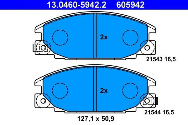 ATE 13.0460-5942.2 - Bremsbelagsatz, Scheibenbremse Top-Angebot