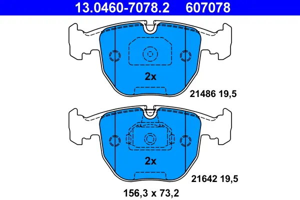ATE 13.0460-7078.2 - Bremsbelagsatz, Scheibenbremse Mega-Angebot