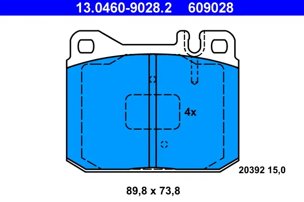 Meistverkauft ATE 13.0460-9028.2 - Bremsbelagsatz, Scheibenbremse