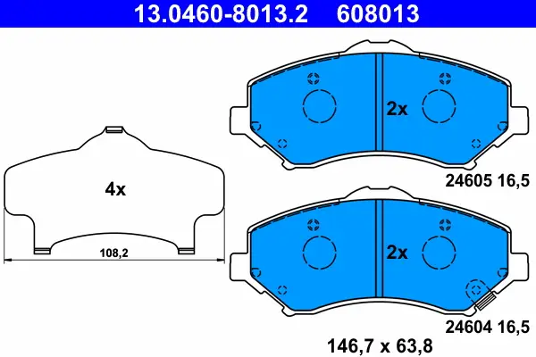 ATE 13.0460-8013.2 - Bremsbelagsatz, Scheibenbremse Billig
