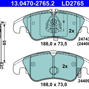 ATE 13.0470-2765.2 - Bremsbelagsatz, Scheibenbremse - ATE Ceramic Knallerangebot