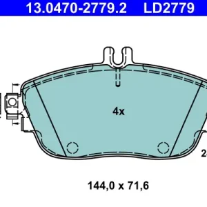 ATE 13.0470-2779.2 - Bremsbelagsatz, Scheibenbremse - ATE Ceramic Markenware