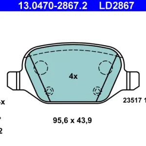 ATE 13.0470-2867.2 - Bremsbelagsatz, Scheibenbremse - ATE Ceramic Sofort Bestellen