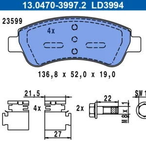 ATE 13.0470-3994.2 - Bremsbelagsatz, Scheibenbremse - ATE Ceramic Markenprodukt