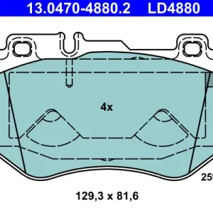 Top-Angebot ATE 13.0470-4880.2 - Bremsbelagsatz, Scheibenbremse - ATE Ceramic