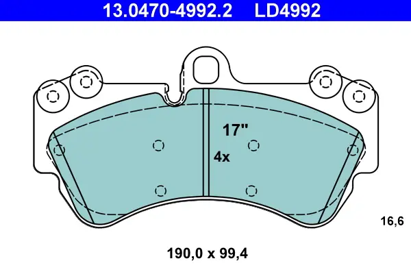 Heißes Angebot ATE 13.0470-4992.2 - Bremsbelagsatz, Scheibenbremse - ATE Ceramic