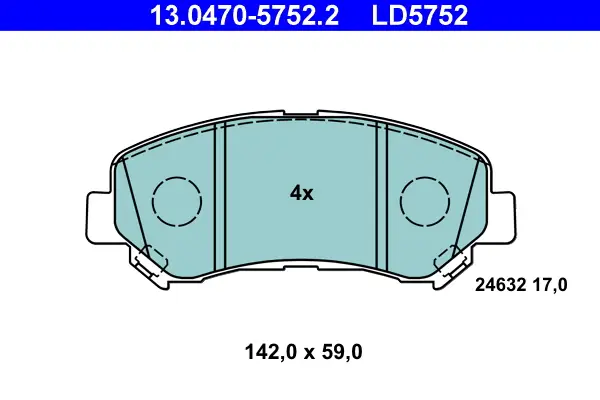 ATE 13.0470-5752.2 - Bremsbelagsatz, Scheibenbremse - ATE Ceramic Preiswert