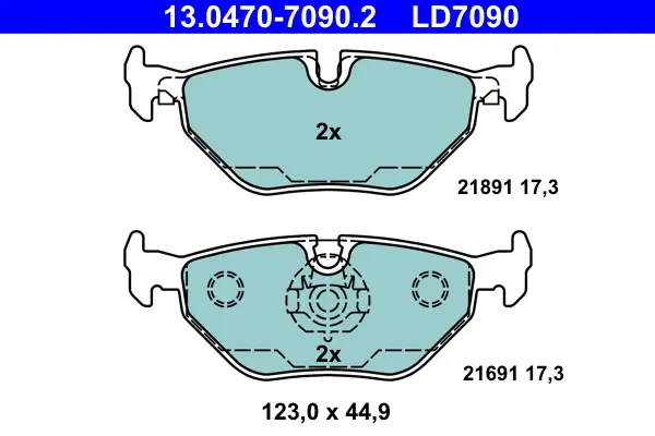 ATE 13.0470-7090.2 - Bremsbelagsatz, Scheibenbremse - ATE Ceramic Neu