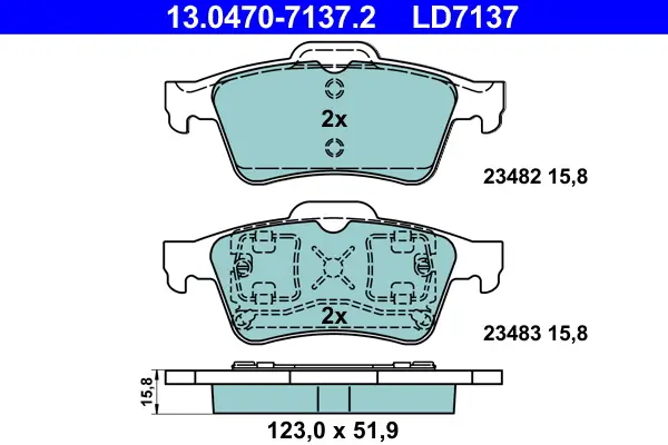 ATE 13.0470-7137.2 - Bremsbelagsatz, Scheibenbremse - ATE Ceramic Sonderangebot