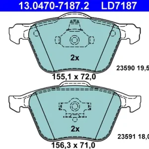 ATE 13.0470-7187.2 - Bremsbelagsatz, Scheibenbremse - ATE Ceramic Schnäppchen