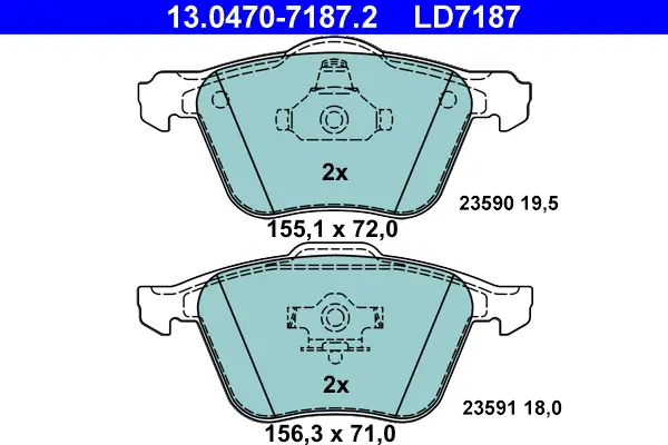 ATE 13.0470-7187.2 - Bremsbelagsatz, Scheibenbremse - ATE Ceramic Schnäppchen
