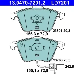ATE 13.0470-7201.2 - Bremsbelagsatz, Scheibenbremse - ATE Ceramic Kracherpreis