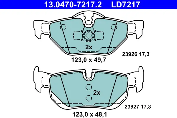 ATE 13.0470-7217.2 - Bremsbelagsatz, Scheibenbremse - ATE Ceramic Billig