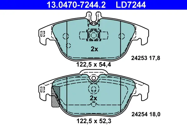 Preisknaller ATE 13.0470-7244.2 - Bremsbelagsatz, Scheibenbremse - ATE Ceramic