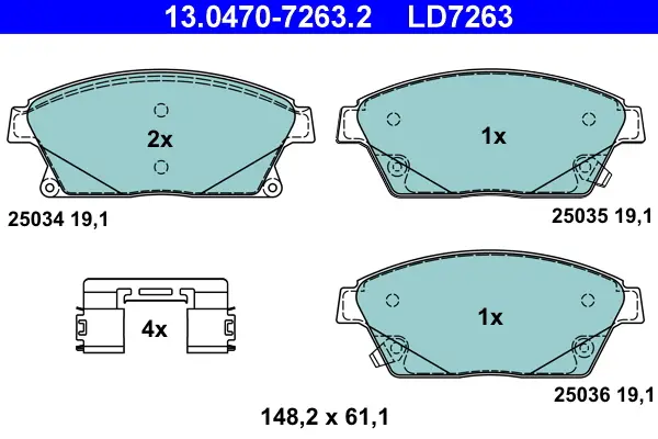 Direktkauf ATE 13.0470-7263.2 - Bremsbelagsatz, Scheibenbremse - ATE Ceramic