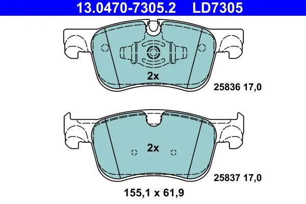 ATE 13.0470-7305.2 - Bremsbelagsatz, Scheibenbremse - ATE Ceramic Preiswert
