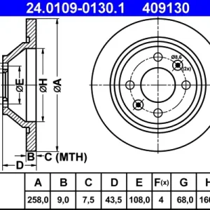 ATE 24.0109-0130.1 - Bremsscheibe Super-Preis