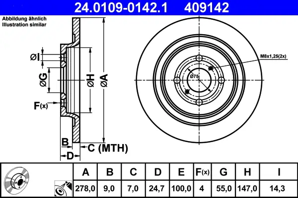 Sonderaktion ATE 24.0109-0142.1 - Bremsscheibe