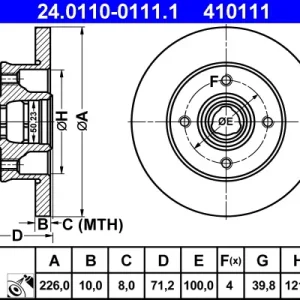 ATE 24.0110-0111.1 - Bremsscheibe Online Kaufen