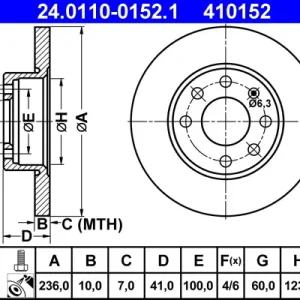 ATE 24.0110-0152.1 - Bremsscheibe Sale