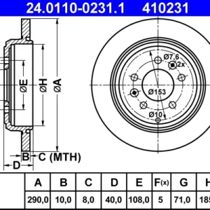 ATE 24.0110-0231.1 - Bremsscheibe Neu Im Sortiment